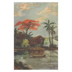 Bario Scene by Isidro Ancheta, oil on canvas, sold Apr 2022