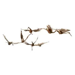 Gil Sermano, A Set of Seven Flying Egrets, brass