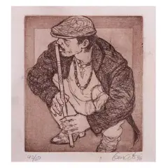 Untitled by Benedicto Cabrera, etching, 42/50, sold Jan 2022