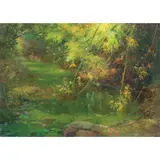 Riverside by Roger San Miguel, oil on canvas, sold Jan 2022