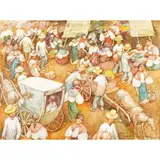 Tony Mahilum, Market Scene, oil on canvas