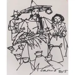 Angel Cacnio, Harvest, pen and ink on paper