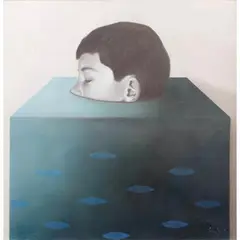Brave M. Singh, Nagtago si Pedro, Nakalabas Naman ang Ulo, oil on canvas