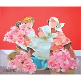 Tres Marias by Oscar Zalameda, oil on canvas, sold Jan 2022