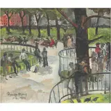 New York Central Paris by Federico Aguilar Alcuaz, oil on canvas, sold Jan 2022