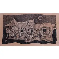 Buwan by Manuel Baldemor, pen and ink on paper, sold Jan 2022