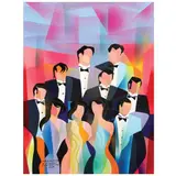 Manuel Baldemor, 61st Cannes Film Festival, mixed media, acrylic and watercolor on canvas