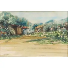 Sual, Pangasinan by Alfredo Liongoren, watercolor on paper, sold Jan 2022