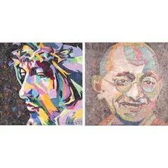 Cezar Arro, a) Untitled b) Untitled, a.) oil on canvas b.) mixed media