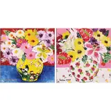 Fatima Baquiran, a) Flower I b) Flower II *, oil on canvas