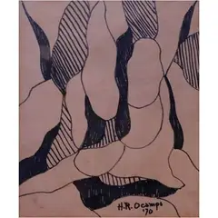 Untitled by Hernando R. Ocampo, pen and ink on paper, sold Jan 2022