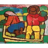 Untitled (Harvest) by Norma Belleza, oil on panel, sold Jan 2022