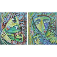Philip Badon, a) Faces
b) Untitled, a)pastel on paper b)pastel on paper