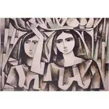 Vendors by Roger San Miguel, oil on canvas, sold Jan 2022
