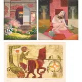 a)Garden
b)Love & Amp Lust
c)Kalesa by a) Ver Reyes b) Buhay Mendoza c) Emet Valiente, a)oil on canvas b)oil on canvas c)serigraph, 34/50, sold Jan 2022