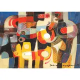 Paco Gorospe, Accent in Red, acrylic on canvas