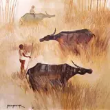 Paco Gorospe, Pastoral Scene, oil on canvas