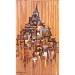 Street Series by Paco Gorospe, oil on board, sold Jan 2022
