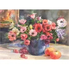 Cris Cruz, Flowers, watercolor on paper