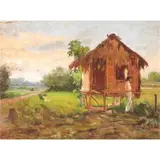 Teodoro Buenaventura, Kubo, oil on wood