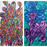 Reb Belleza, a) Mga Bulaklak
b) Mga Liham Para Kay Ina, a)acrylic on canvas b)acrylic on canvas