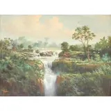 F. Gonzalez, Untitled (Falls), oil on canvas