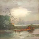 Seascape by Cesar Buenaventura, oil on canvas, sold Jan 2022