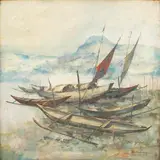 Seascape by Cesar Buenaventura, oil on canvas, sold Jan 2022