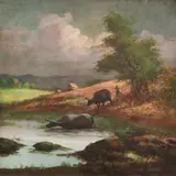 Untitled by Cesar Buenaventura, oil on canvas, sold Jan 2022
