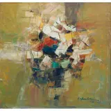 Untitled (Abstract) by Cesar Buenaventura, oil on canvas, sold Jan 2022