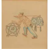 Untitled by Anita Magsaysay-Ho, ink and watercolor on paper, sold Jan 2022