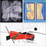 a) Abstract
b) Abstract
c) Abstract by a) Roger Fulgado b) Ramon Doplon c) Cocoi Base, a) oil on canvas b) oil on canvas c) acrylic on canvas, sold Jan 2022