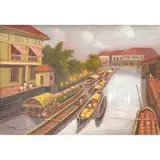 J.D. Castro, Binondo Estero, oil on canvas