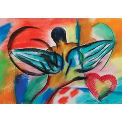 Fernando Modesto, Angel, pastel on paper