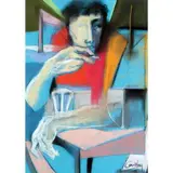 Emmanuel Garibay, Portrait, pastel on paper