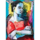 Emmanuel Garibay, Portrait (Female), pastel on paper