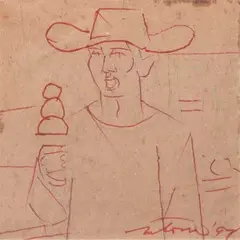 Sorbetero by Angelito Antonio, color pencil on paper, sold Jan 2022