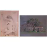 a) Nude
b)Nude by a) Unidentified Artist b) Unidentified Artist, a) pastel on paper b) pastel on canvas, sold Jan 2022