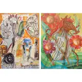 a) Untitled
b) Untitled by a) Celso Duazo Pepito b) Unidentified Artist, a) oil on canvas b) oil on canvas, sold Jan 2022