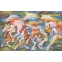 Horses by Jimmy Kwong, pastel on paper, sold Jan 2022