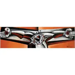 Christ on the Cross by Blaine San Luis, oil on canvas, sold Jan 2022