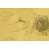José T. Joya, Female Nude, pencil on paper