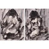 W. R Cuevas Jr., a) Nude II
b) Nude III, a) acrylic wash on paper b) acrylic wash on paper