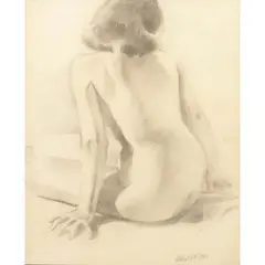 Nude by Cesar Legaspi, graphite on paper, sold Jan 2022