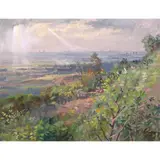 Romulo Galicano, Landscape, oil on canvas