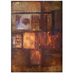 Carlo A. Gabuco, Actions/Reactions, oil and collage on canvas