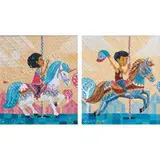Jomike Tejido, a) Si Mabait
b) Si Maliksi, acrylic on hand-woven mat (banig)