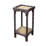 An Oriental inspired Pedestal Table, Untitled, rattan