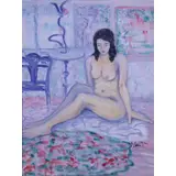 Lydia Layle, Seated Nude, oil on canvas