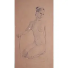 Nude by Cesar Legaspi, charcoal on paper, sold Jan 2021